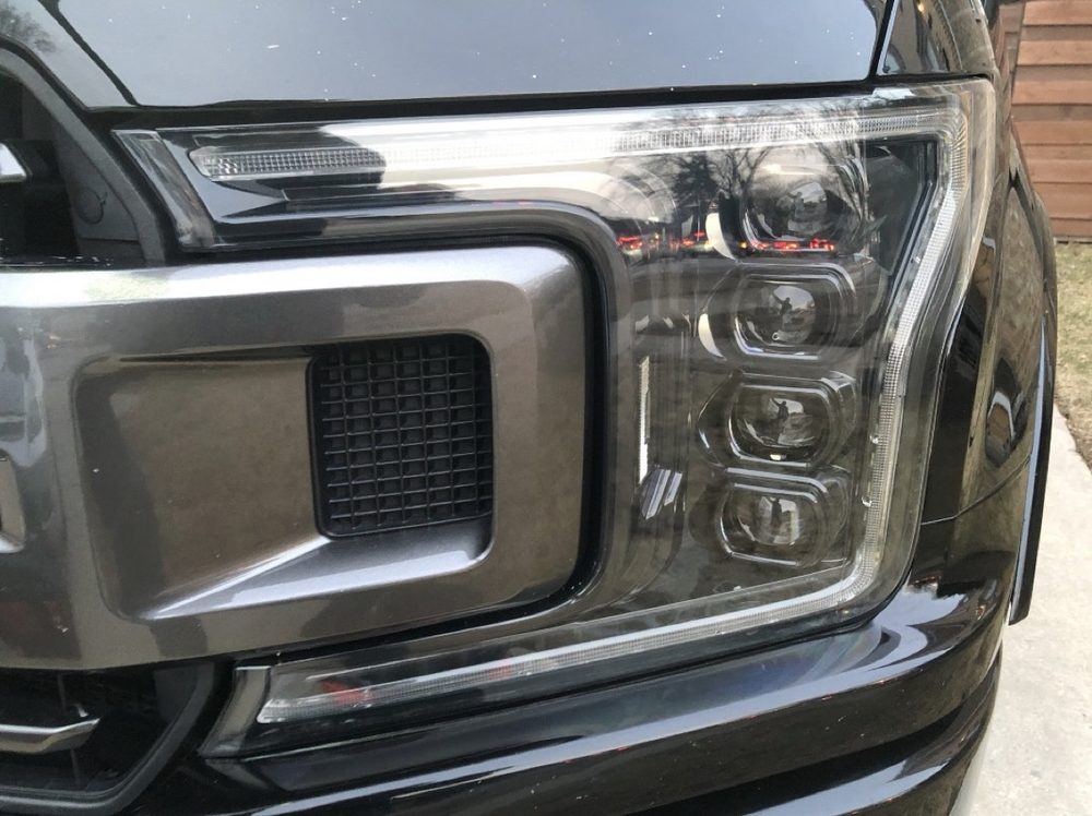 Ford F150 headlight, after restoration