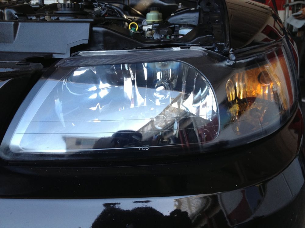 Ford Mustang GT headlight, after restoration