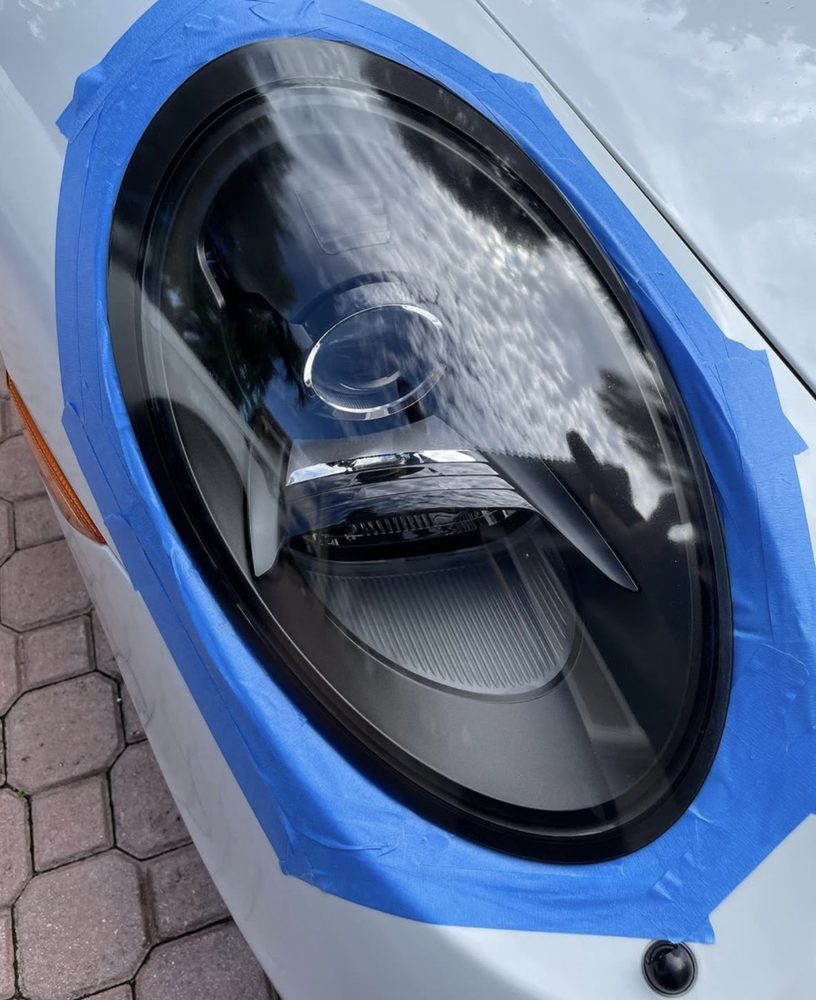 Porsche 911 headlight, after restoration