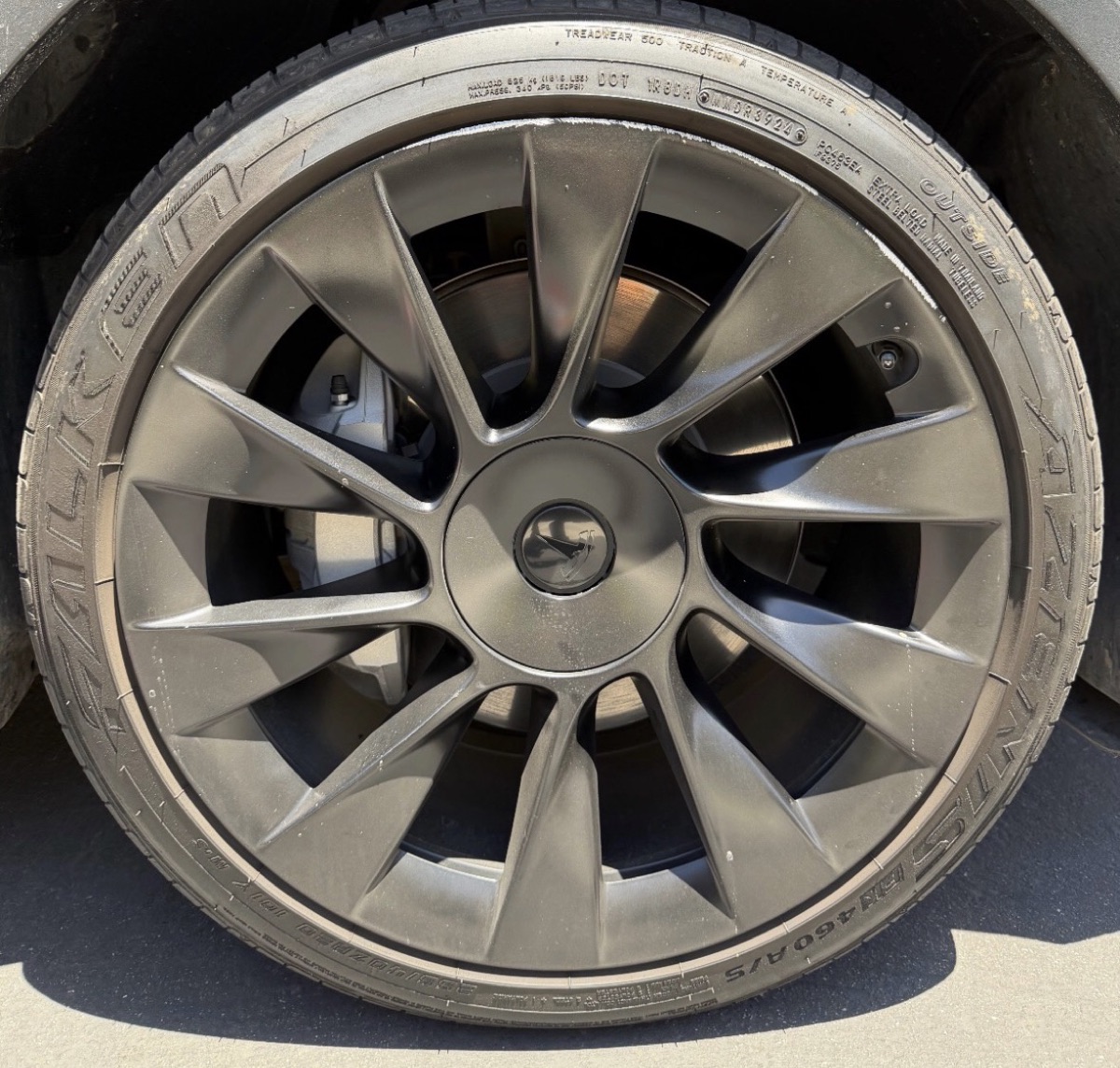 Tesla wheel, before repair