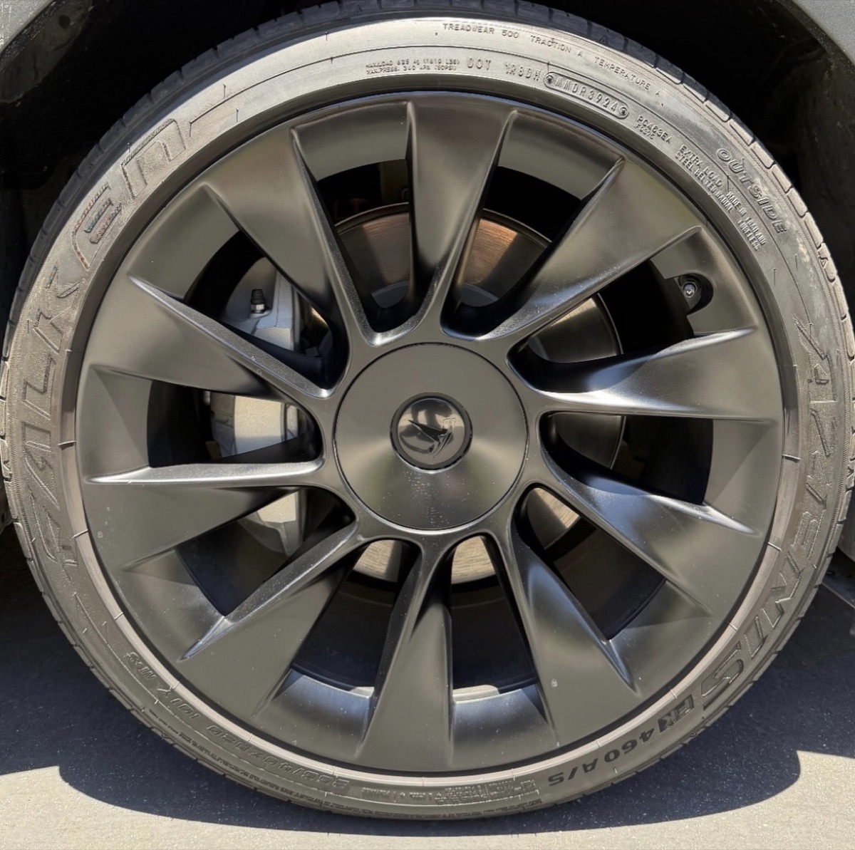 Tesla wheel, after repair