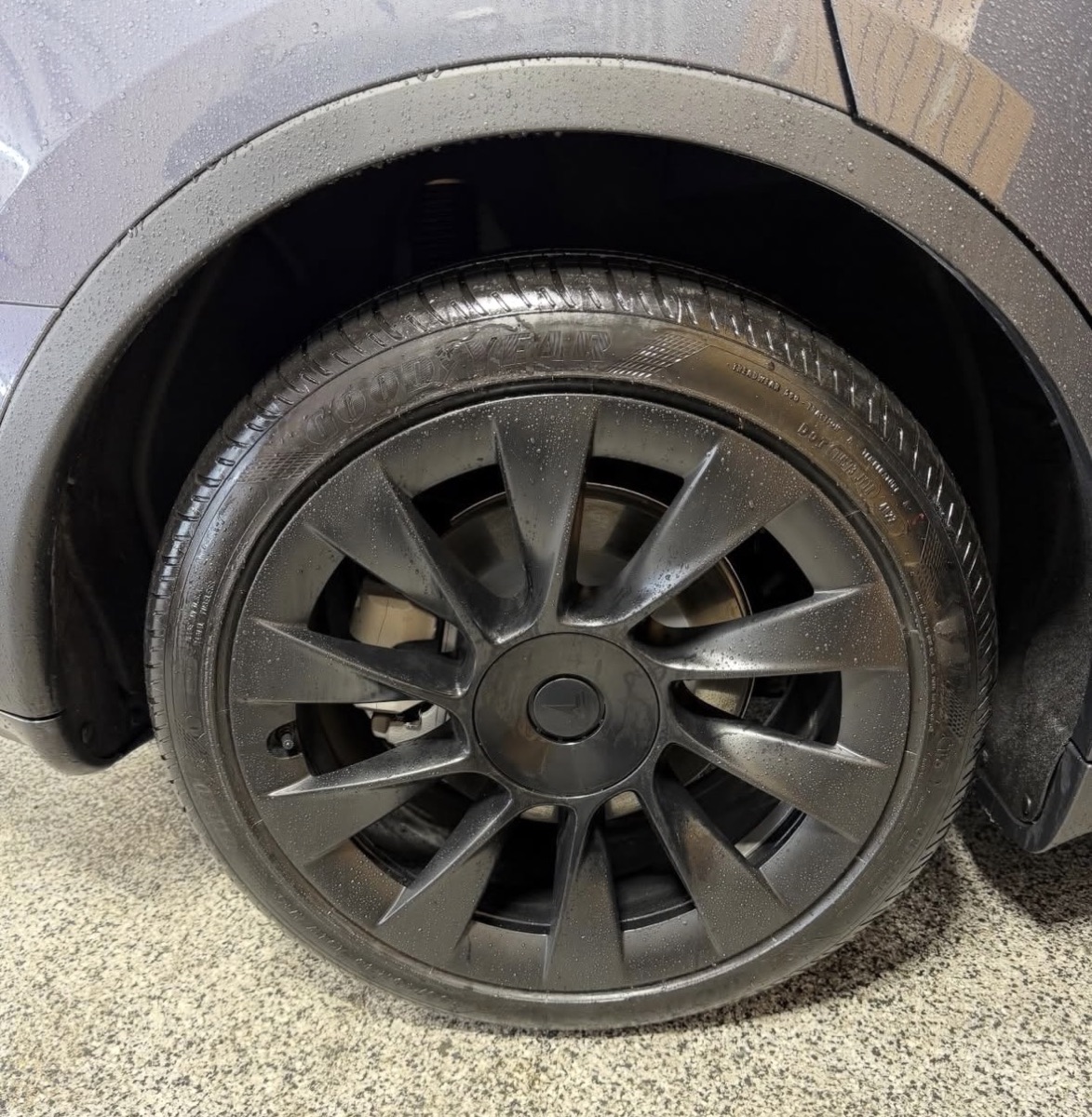Tesla wheel, after repair